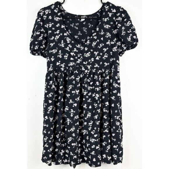 bp Dresses & Skirts - Coquette Milkmaid Dress Cottagcore Whimsigoth Puff Sleeve Black Floral Med, BP.